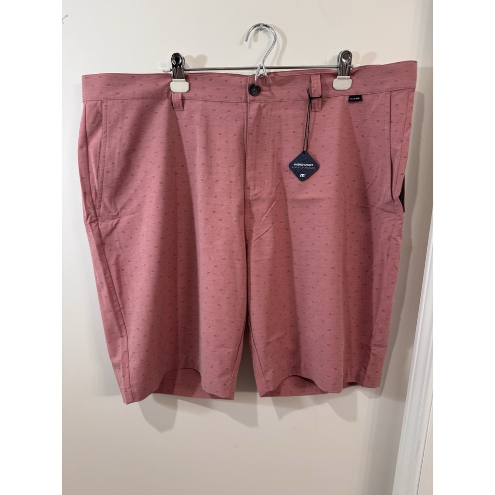 Travis Mathew Manzanillo Heather Earth Red Pink Hybrid Eco‎ Shorts Size 42 NWT